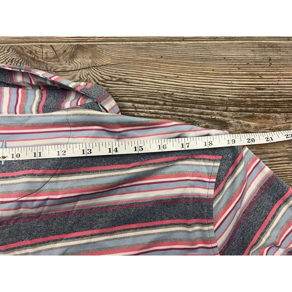 Johnnie-O Golf Polo Shirt Mens L Multicolor Striped Stretch Performance‎ Casual